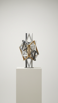 Aluminum linear lattice art piece