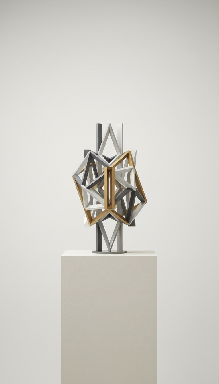 Aluminum linear lattice art piece