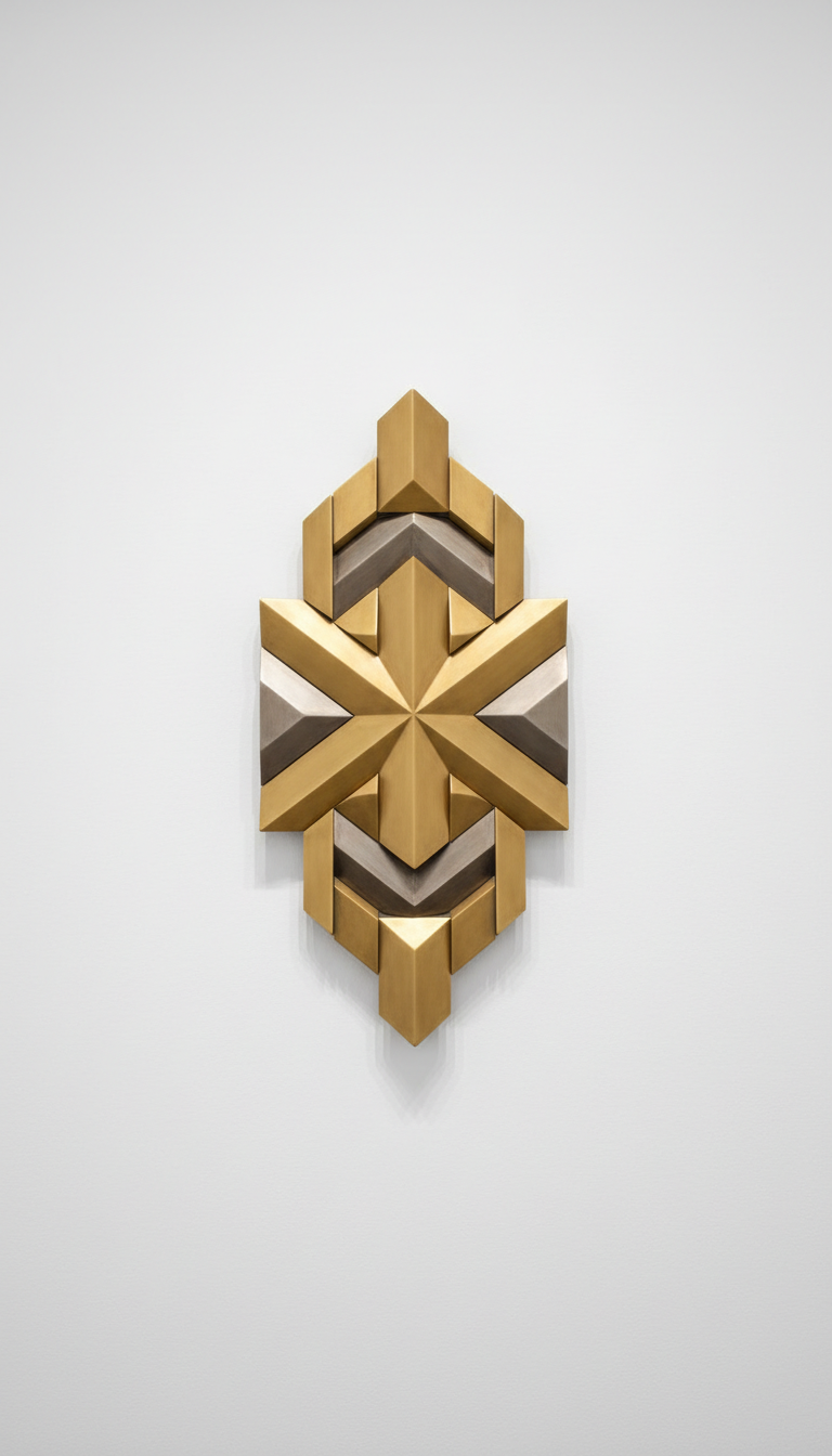 Brass geometric wall panel